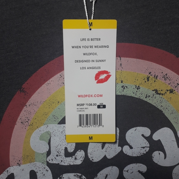 Wildfox | easy does it logo distressed graphic grey sweatshirt | Medium - Picture 13 of 13